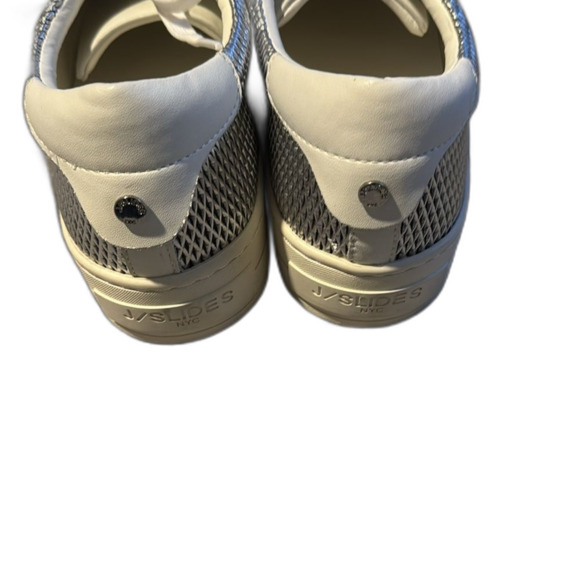 J/Slides Hilton Laser Metallic Low Cut Leather Sneakers Size 7 1/2 - Picture 6 of 10